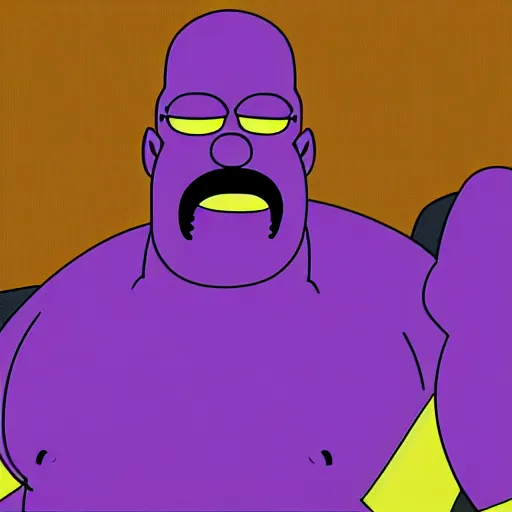 Prompt: 3D Homer Simpson as Thanos, cinematic, 4K