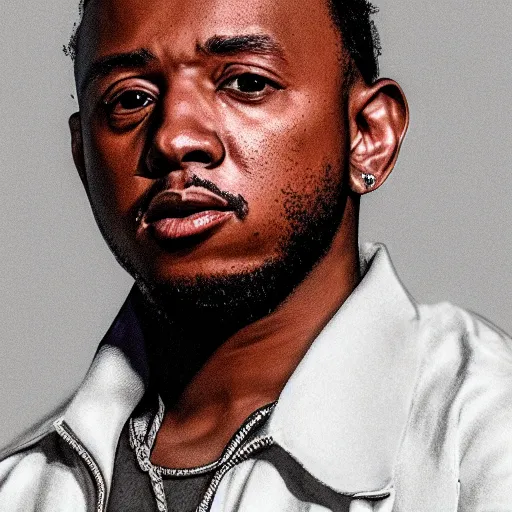 Image similar to highly detailed 3d render of Kendrick Lamar, 8k