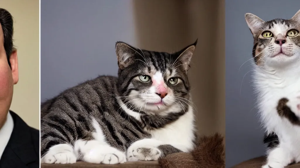 Prompt: a cat that looks like ted cruz