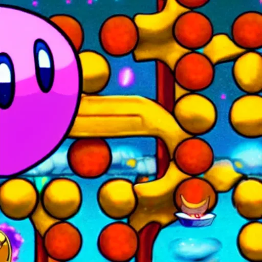 Prompt: kirby consuming the universe, kirby's dreamland gameplay, horror