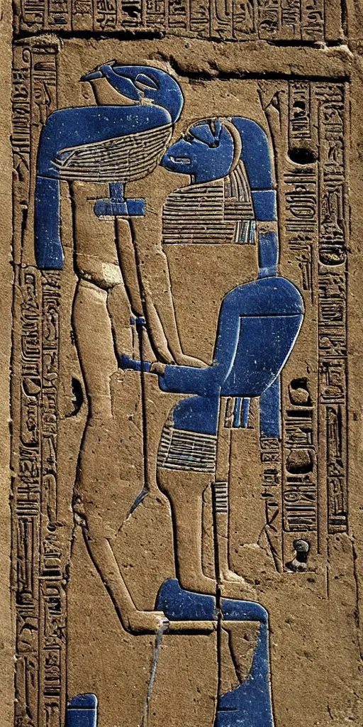 Prompt: egyptian hieroglyph blueprints to a spaceship