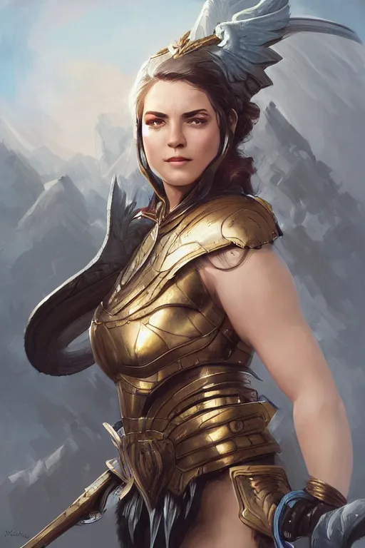 Image similar to amazon valkyrie athena, d & d, fantasy, portrait, highly detailed, headshot, digital painting, trending on artstation, concept art, sharp focus, illustration, art by artgerm and greg rutkowski and magali villeneuve