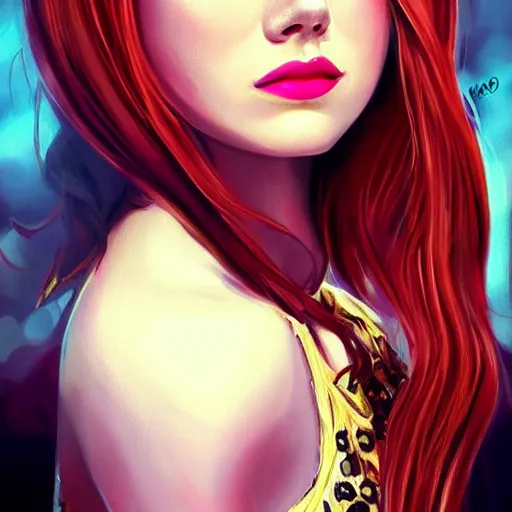 Prompt: emma stone portrait ross tran, disney princess, glamorous, attractive, stylish make up, highlights, character art, digital illustration, semirealism, realistic shaded perfect face, soft and blurry