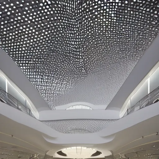 Image similar to extremely elegant detailed stunning beautiful futuristic museum lobby interior by Zaha Hadid