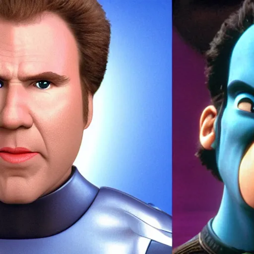 Prompt: live action will ferrell Megamind