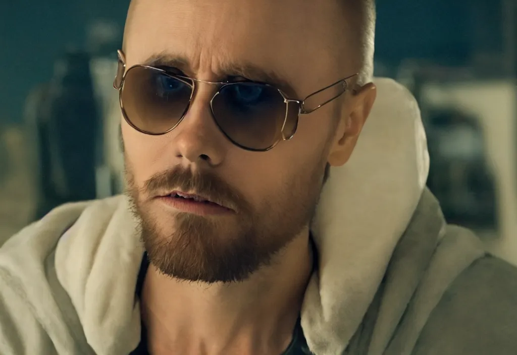 Image similar to film still of jared leto as jessie pinkman in breaking bad, 4 k