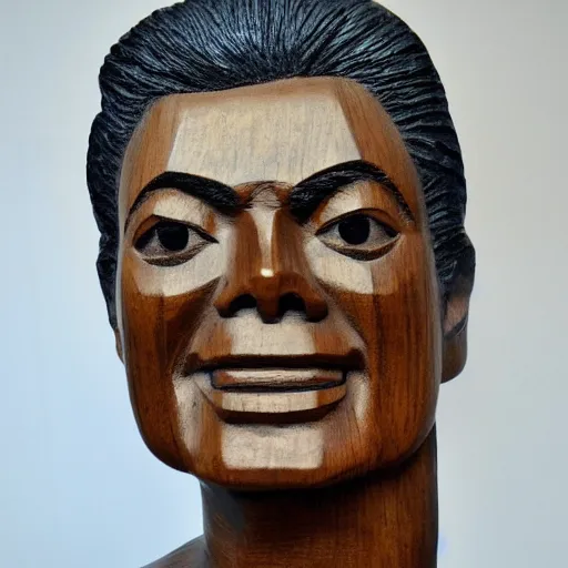 Image similar to wooden carving statue of michael jackson ebay listing