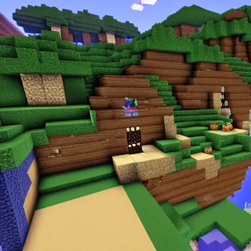 Prompt: a screenshot from Minecraft