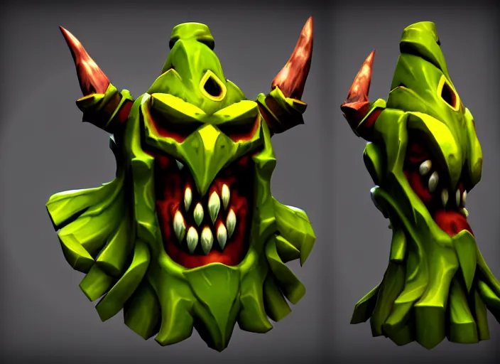 Image similar to festeroot treant head, stylized stl, 3 d render, activision blizzard style, hearthstone style, darksiders art style