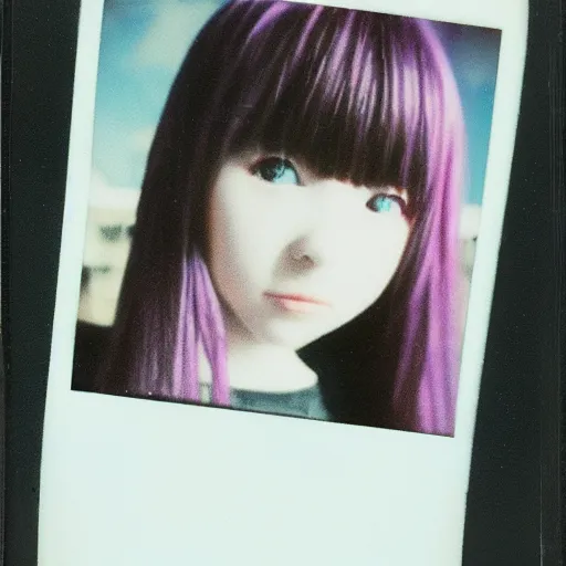 Prompt: Polaroid photograph of anime girl