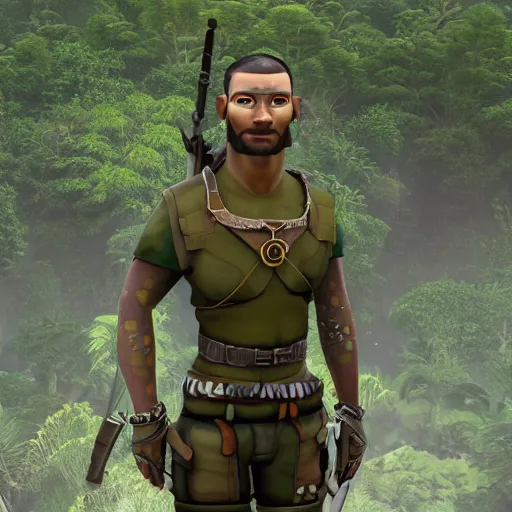 Prompt: utopia realistic jungle tower soldier avatar style 8k