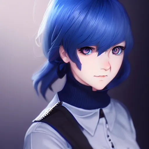 Prompt: high school girl split dimensions, azure blue eyes, silver hair, digital anime art, made by ilya kuvshinov, artgerm and xiaoguaishou, trending on artstation