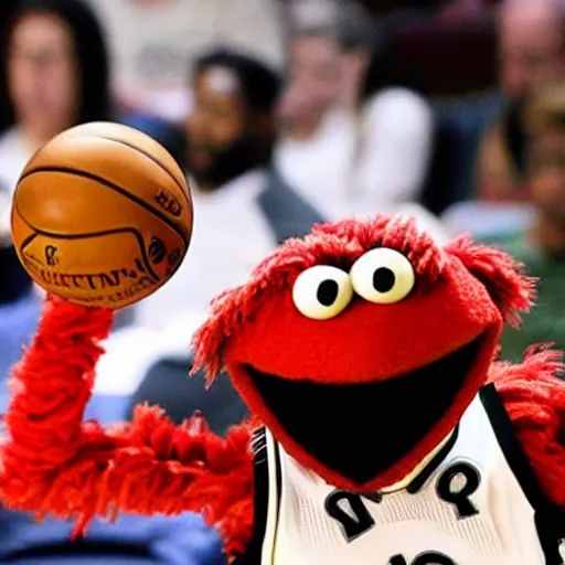 Image similar to kawhi lenard as a muppet playing in the nba