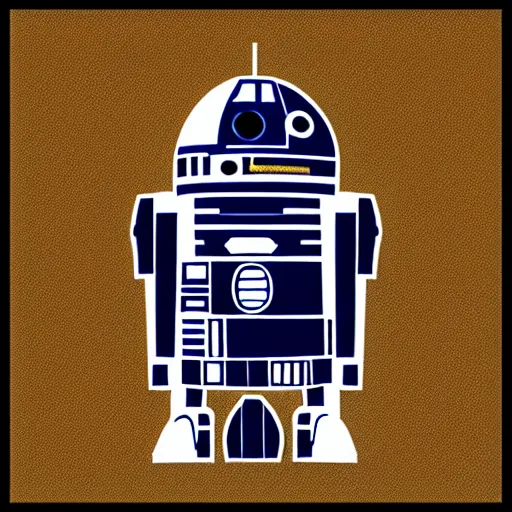 Image similar to vector logo of r 2 d 2 inside a gear