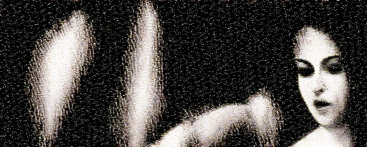 Image similar to vhs static overlay of marian apparition, vhs, 1 9 9 0, highly realistic, highly detailed, vhs noise static, black and white, vhs glitch