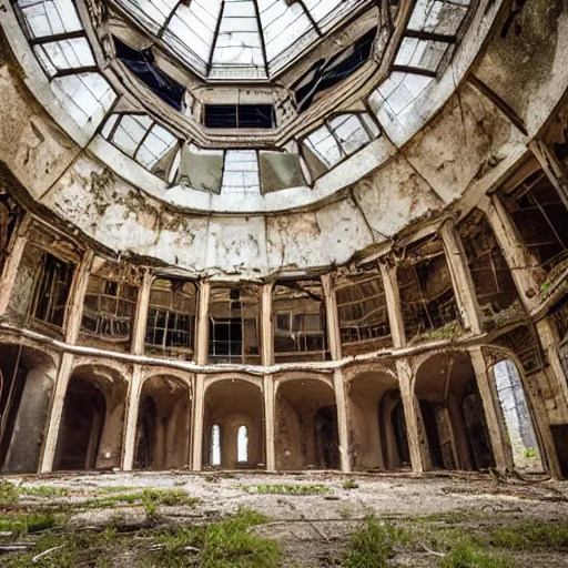 Image similar to abandoned architectural masterpiece