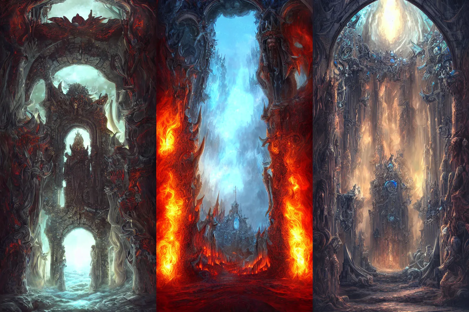 Prompt: The gate to the eternal kingdom of Hades, fantasy, digital art, HD, detailed.