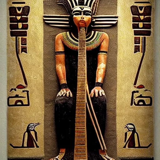 Image similar to johnny depp as the ancient egyptian god osiris