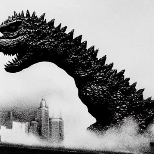 Image similar to godzilla is in bed