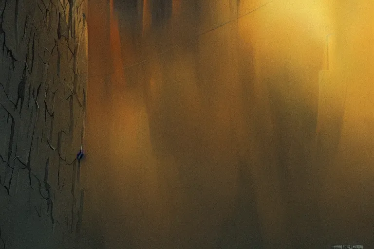 Image similar to ravine of the cry,in the style of Arthur Thomson ATom and Don Maitz,trending on artstation, atmospheric closeup view street art , hyperrealism , movie poster, very very elegant, Chiaroscuro