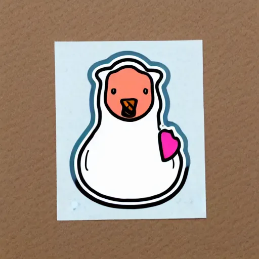 Prompt: cute kawaii goose, diecut, sticker concept design