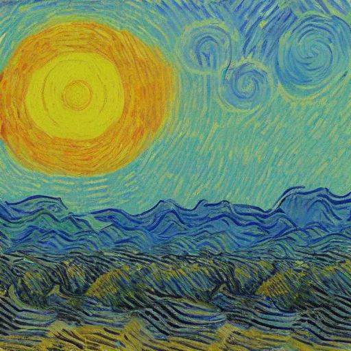 Image similar to sunrise painted by van gogh