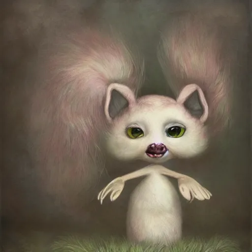 Image similar to a weird surreal and whimsical furry creature, fantasy concept art by nicoletta ceccoli, mark ryden, lostfish, max fleischer