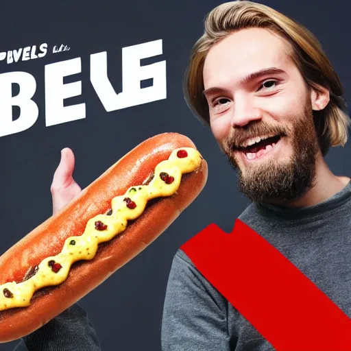 Image similar to Felix Ulf Arvid Kjellberg, Pewdiepie selling street hotdogs