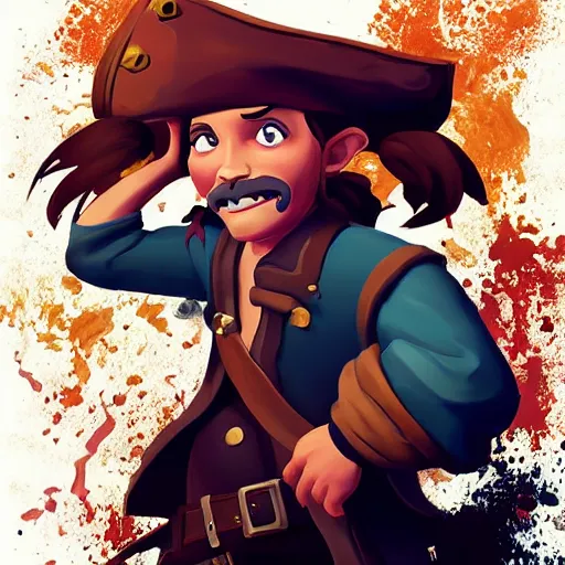 Image similar to painting jack the pirate on sea of thieves game avatar hero smooth face median photoshop filter cutout vector behance hd by jesper ejsing, by rhads, makoto shinkai and lois van baarle, ilya kuvshinov, rossdraws, illustration, art by ilya kuvshinov and gustav klimt