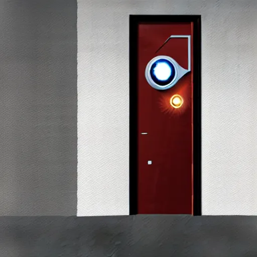 Image similar to hyper realistic art - deco sci - fi door