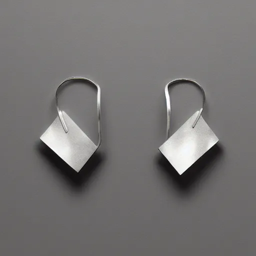 Image similar to “minimalistic beautiful surprising unusual abstract asymmetric earring design”