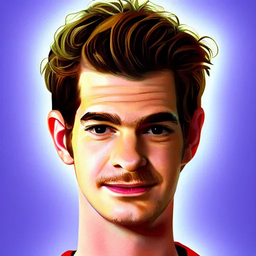 Image similar to portrait of andrew garfield, highly detailed, centered, solid color background, digital painting