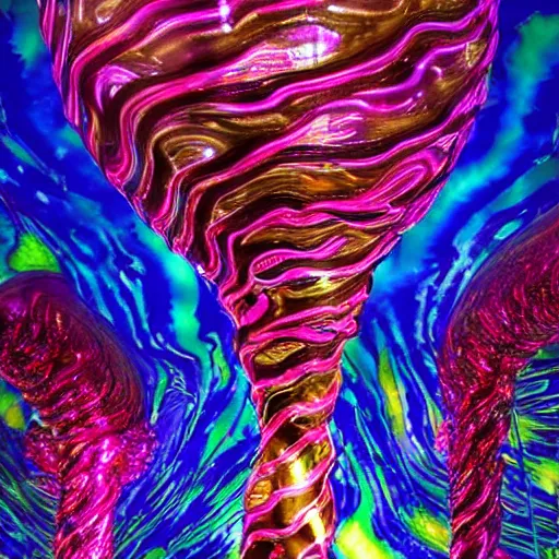 Prompt: portrait of a plasma energy tron murano candy glass egg designed by david chihuly and hr giger. made up of glowing swirling electric polygons. tron - world background. photo still by annie liebowitz