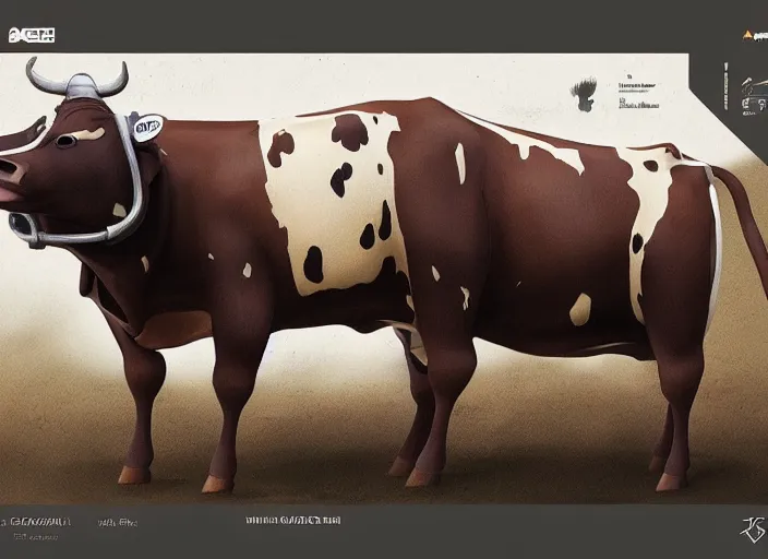 Image similar to a cow robot, concept art, artstation, highly detailed