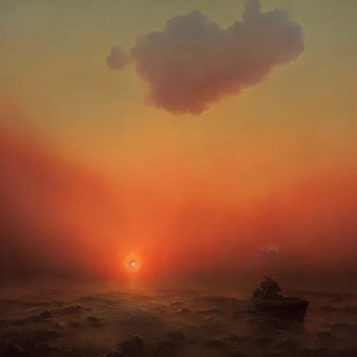 Image similar to a beautiful painting of chernobyl sunset by ivan aivazovsky and zdzisław beksinski and rene magritte and greg rutkowski and james gurney, in style of digital art. hyper detailed, sharp focus, soft light. octane render. maya. ray tracing. trending on artstation