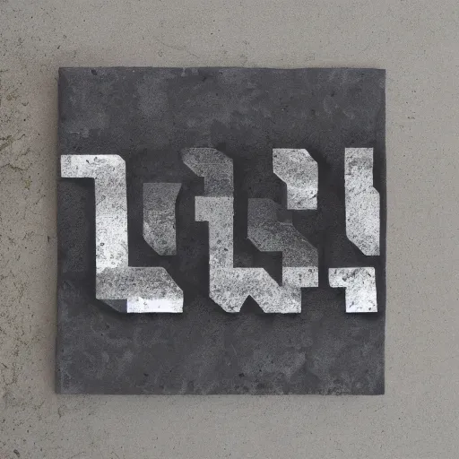 Image similar to Expressive and experimental lettering on a concrete slate, combined with squared old tv screens