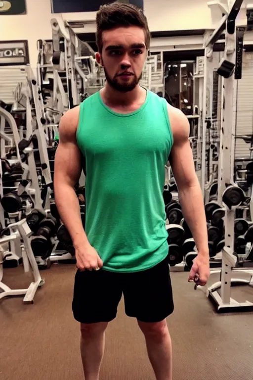 Image similar to 📷 Sean McLoughlan, Youtuber Jacksepticeye is a jacked muscle builder gigachad