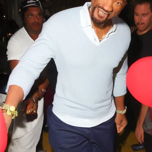 Image similar to Will Smith is actually cake inside, paparazzi photograph