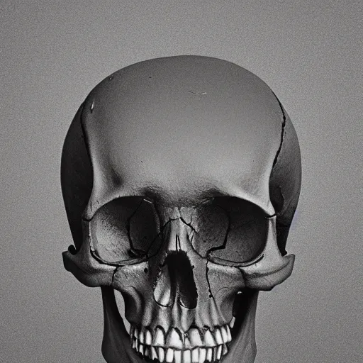 Image similar to a skull made of smoke, studio, black background, embers, extremely detailed