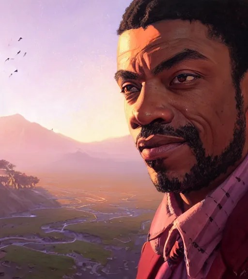 Image similar to highly detailed portrait of ganxsta zolee in gta v, stephen bliss, unreal engine, fantasy art by greg rutkowski, loish, rhads, ferdinand knab, makoto shinkai and lois van baarle, ilya kuvshinov, rossdraws, tom bagshaw, global illumination, radiant light, detailed and intricate environment