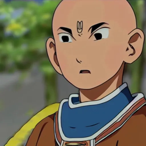 Prompt: A long lost japanese anime of Aang
