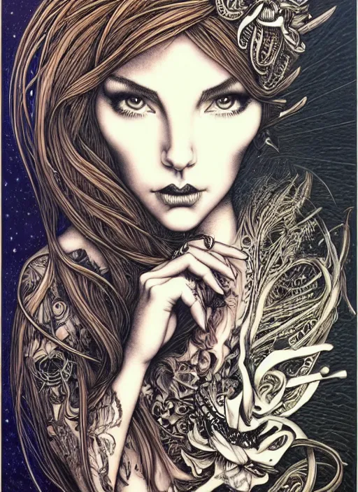 Image similar to a portrait of a pretty young lady by aaron horkey