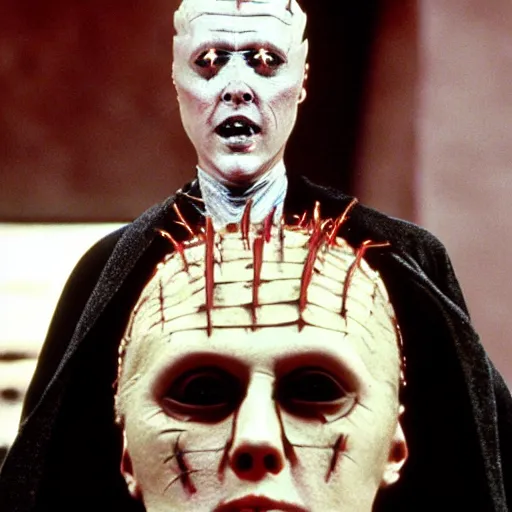 Image similar to Christopher walken as pinhead from Hellraiser,