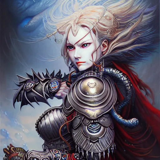 Prompt: a meoguard human warrior!!!, fantasy, dungeons and dragons, an ultrafine detailed painting by ayami kojima, cgsociety, fantasy, anime digital art, lovecraftian, cosmic horror, detailed painting