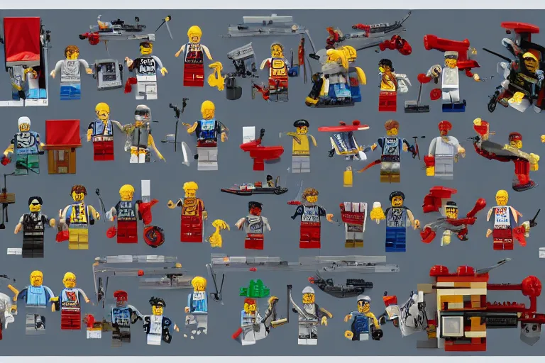 Prompt: anatomy of lego set, photorealistic