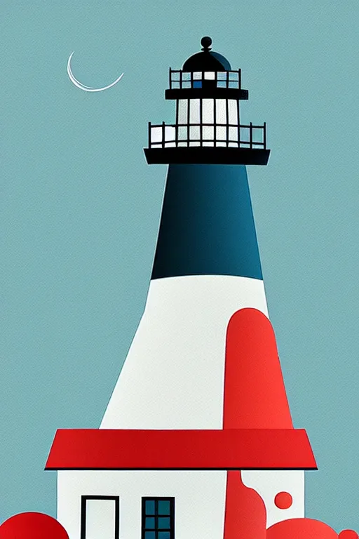 Prompt: minimalist boho style art of a lighthouse