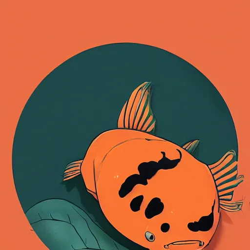 Image similar to an orange koi fish picture by Sachin Teng, asymmetrical, dark vibes, Realistic Painting , Organic painting, Matte Painting, geometric shapes, hard edges, graffiti, street art:2 by Sachin Teng:4