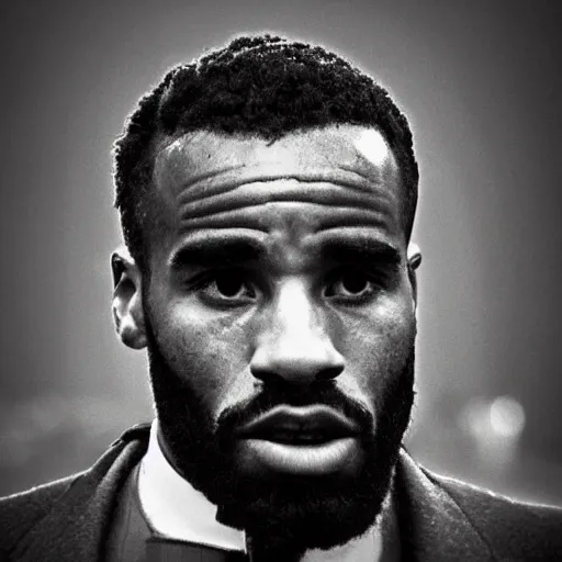 Image similar to lacazette as a 1 9 4 0 s gangster, noir, fog, serious, extreme detail, realistic, 4 k