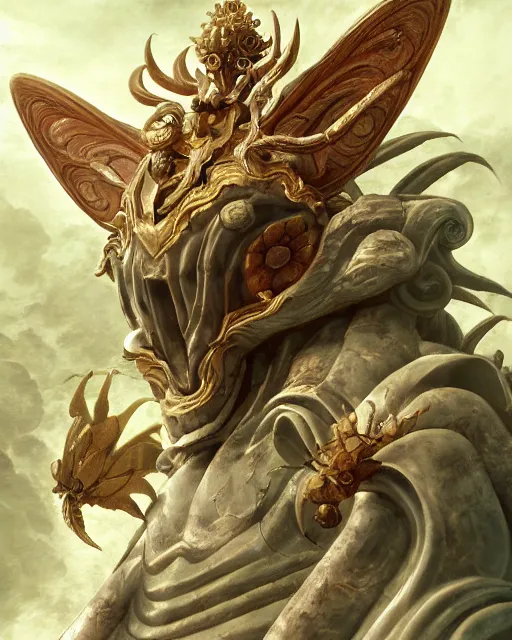 Prompt: A epic and beautiful rococo painting of the insect lord with an osidian mask. . ultra-detailed. Anime, pixiv, UHD 8K CryEngine, octane render