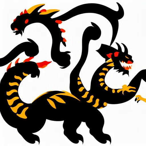 Image similar to vector art of welsh dragon and panda mixed, intercrossed, chimera, adobe illustrator